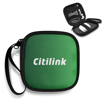 Citilink Airlines Portable aviation design portable headphone bag, padded polyester construction.