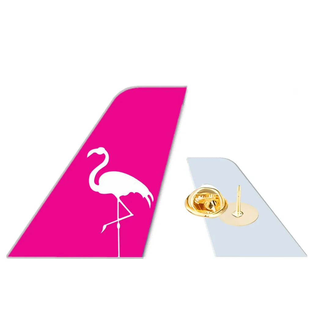 Silver Airlines aviation design tail-shape badge pin in polished alloy.