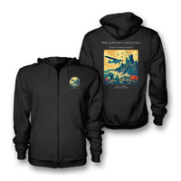 Thumbnail for VINTAGE G4447 - The Clifftop Castle Pass - Premium Zipped Hoodie design on black