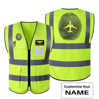 Thumbnail for Aviation Finger Print aviation design printed on high-visibility reflective fabric reflective vest.