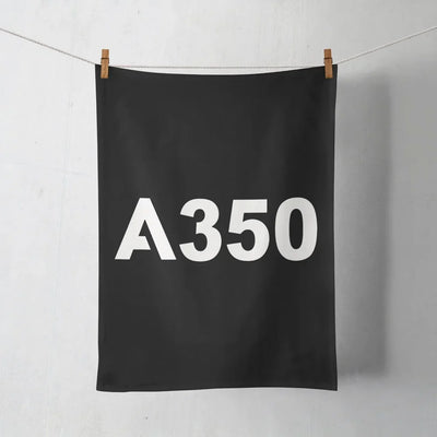 Airbus A350 Flat Text aviation design on soft absorbent cotton towel.