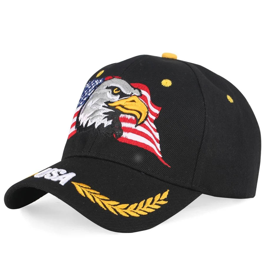 Eagle & US Air Force aviation embroidery on durable cotton designed cap.