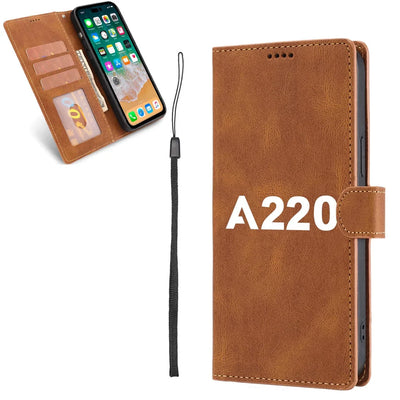 Airbus A220 Flat Text Leather Samsung S & Note aviation design on leather Samsung Galaxy S/Note case for Samsung Galaxy S/Not.