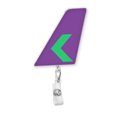 SKY Airline aviation design on durable plastic with metal clip tail-shape retractable ID card badge.