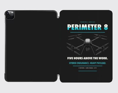 Skyfront Perimeter 8 design on black ipad tablet case