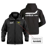 Thumbnail for The Airbus A380 Military Jackets (Customizable) aviation design printed on heavy cotton shell with field-style pockets milita.