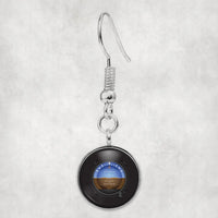 Thumbnail for Side view of Airplane Instruments-Gyro Horizon aviation earrings in hypoallergenic alloy, polished finish.