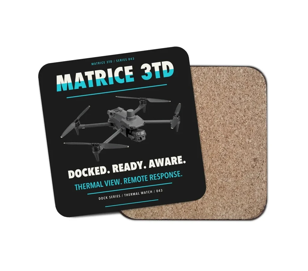 DJI Matrice 3TD design on black 1 piece coaster