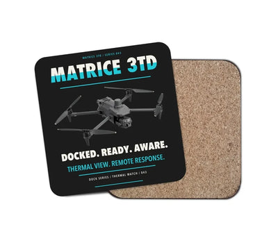 DJI Matrice 3TD design on black 1 piece coaster