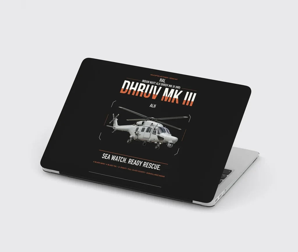 HAL ALH Dhruv Mk III design on black MacBook case