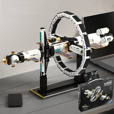 2221pcs Dubhe Space Station Building Blocks aviation themed Lego-style model aircraft in ABS plastic.