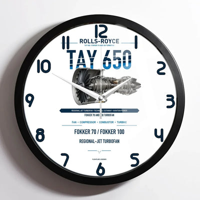 TAY 650 design on white framed wall clock