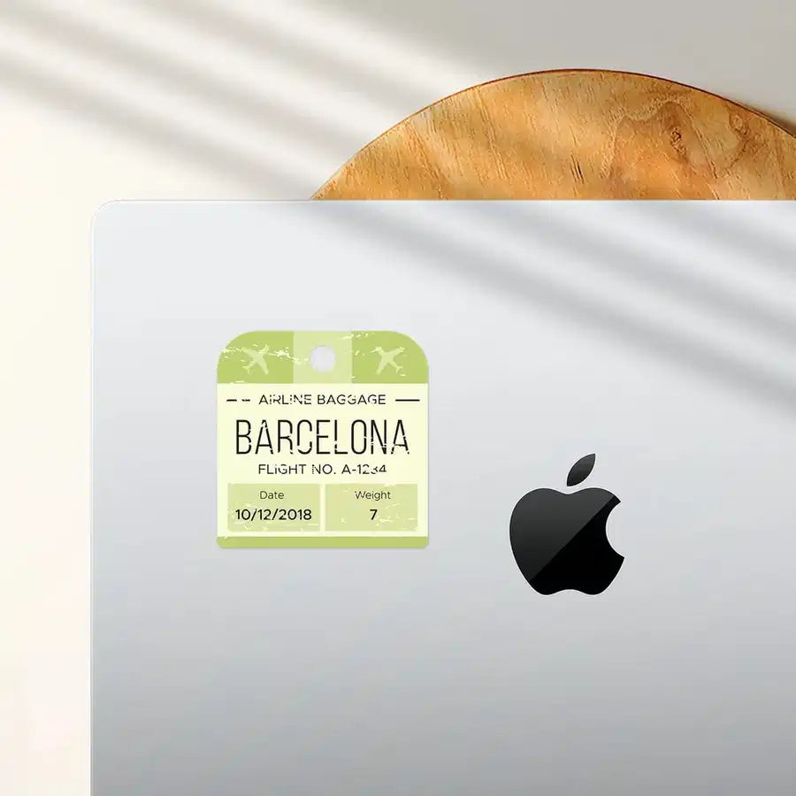 BARCELONA Airplane Boarding Pass aviation design sticker in weather-resistant vinyl.
