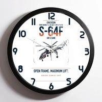 Thumbnail for Erickson S-64F Air Crane design on white framed wall clock