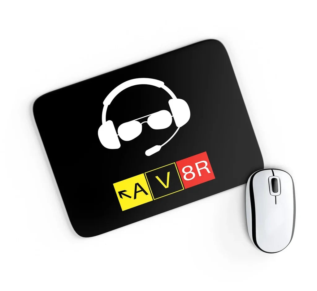 AV8R 2 aviation design on neoprene with anti-slip base mouse pad.