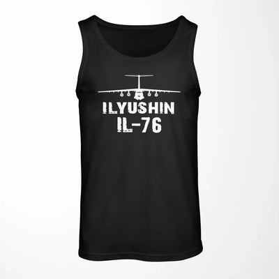 ILyushin IL-76 & Plane aviation design on breathable cotton tank top.