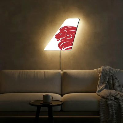 FlyArystan Airlines aviation design on durable metal with LED aircraft tail wall art.
