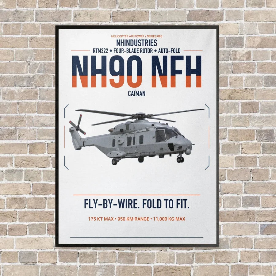 NHIndustries NH90 NFH Caïman vertical canvas print - framed - white background