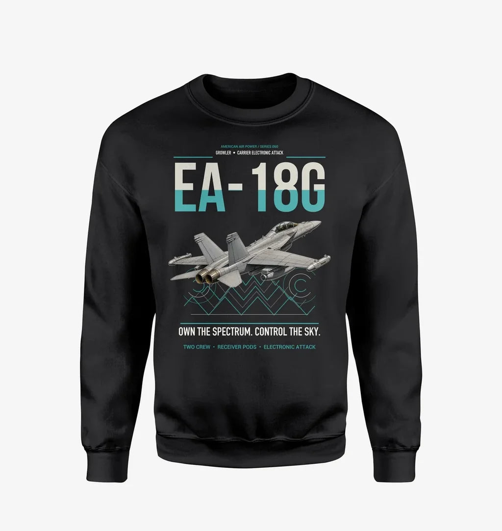 EA-18G Growler design on black sweatshirt