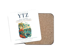 Thumbnail for Billy Bishop Toronto City Airport (YTZ) design on white 1 piece coaster