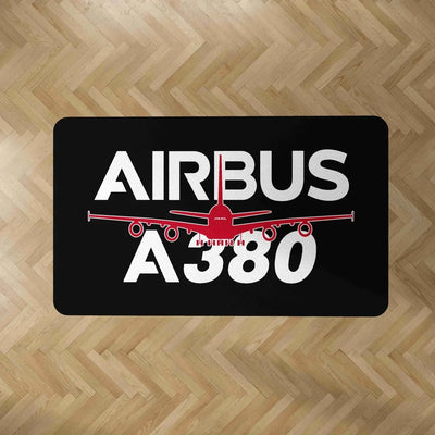 Amazing Airbus A380 aviation design on durable carpet pile with non-slip backing rectangle carpet floor mat.