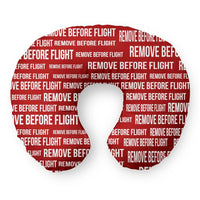Thumbnail for Remove Before Flight 3-Red Travel & Boppy aviation design on memory foam with soft cover travel pillow.