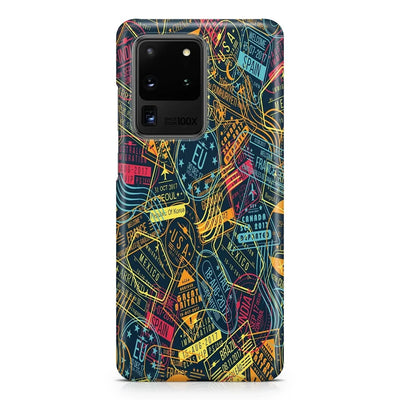 Dark Coloured Passport Stamps Samsung Case