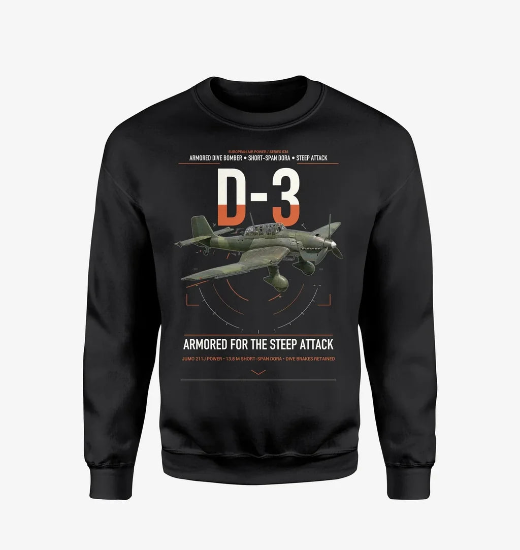 Junkers Ju 87D-3 design on black sweatshirt
