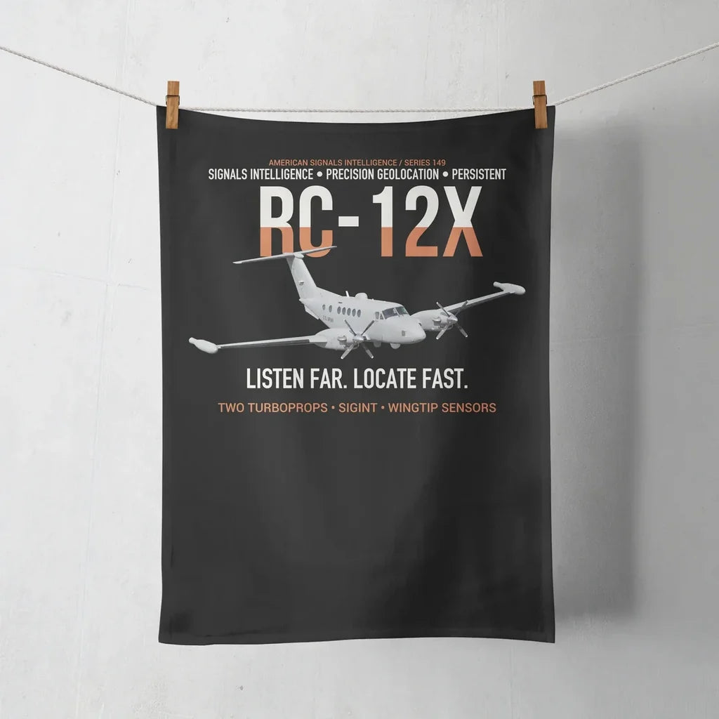 RC-12X Guardrail Signals From Above design on black towel
