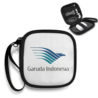 Garuda Indonesia Airlines Portable aviation print portable headphone bag, padded polyester.