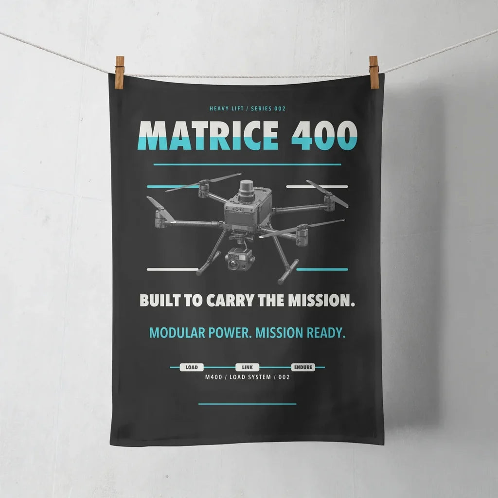 DJI Matrice 400 design on black towel