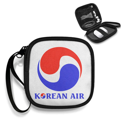 Korean Airlines Portable aviation portable headphone bag in padded polyester.