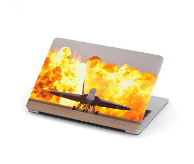 Face to Face with Air Force Jet & Flames aviation print MacBook case, fits MacBook.