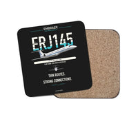 Thumbnail for Embraer ERJ145 design on black 1 piece coaster