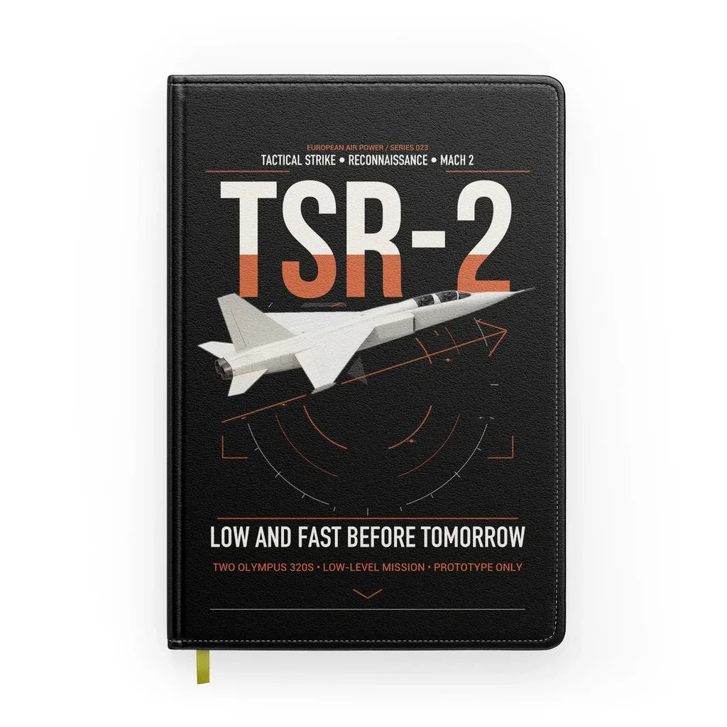 BAC TSR-2 design on black notebook