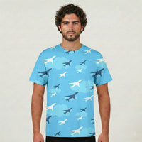 Thumbnail for Cool & Super Airplanes aviation design printed on soft cotton 3D-print T-shirt.