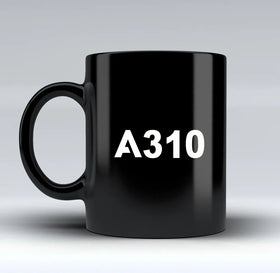 Airbus A310 Flat Text Ceramic Mugs
