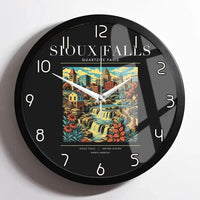Thumbnail for SIOUX FALLS - Poster - Wall Clock Framed - Black