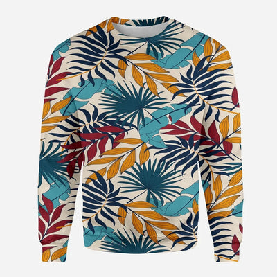 Super Leafs aviation design printed on soft cotton blend 3D sweatshirt.