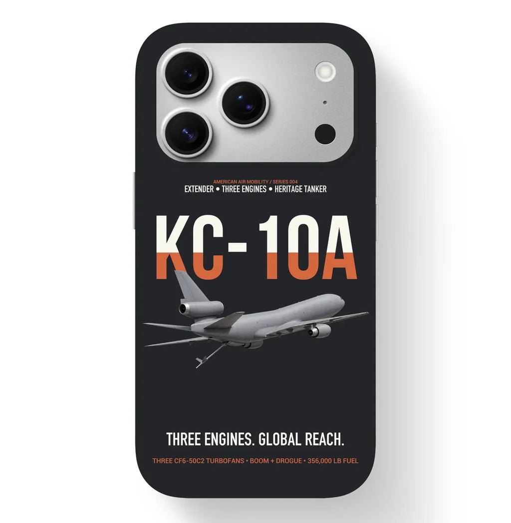 KC-10A EXTENDER design on black magsafe iphone case, for iPhone 17 Pro