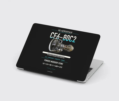 CF6-80C2 design on black MacBook case