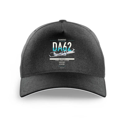 Diamond DA62 design on black printed hat