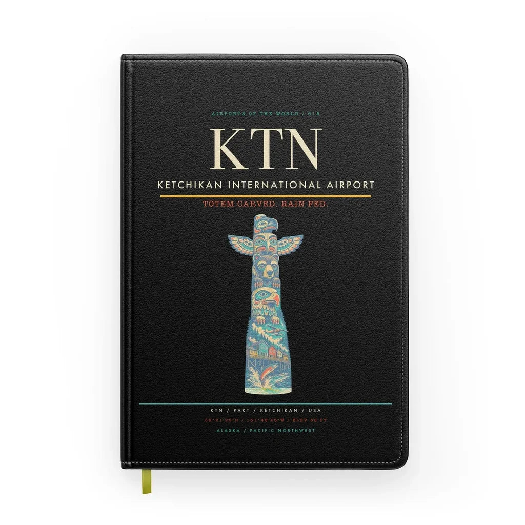 Ketchikan International Airport (KTN) design on black notebook
