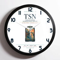 Thumbnail for Tianjin Binhai International Airport (TSN) design on white framed wall clock