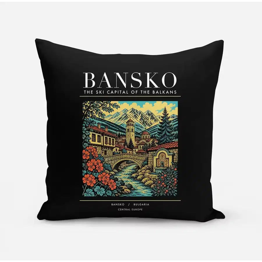 BANSKO - Poster - Pillow - Black