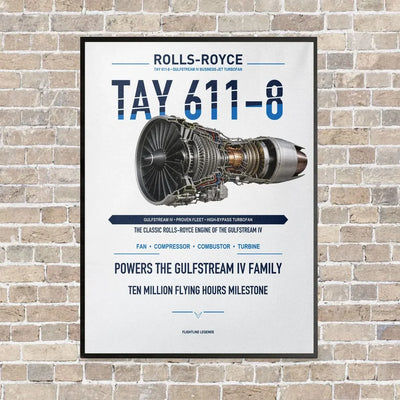 TAY 611-8 vertical canvas print - framed - white background
