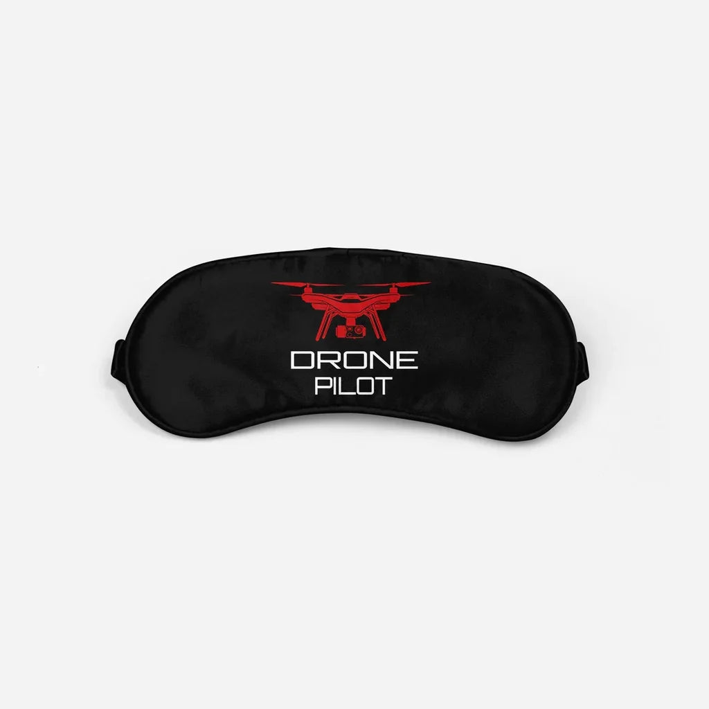 Drone aviation sleep mask in soft padded fabric.