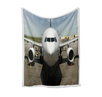 Thumbnail for Face to Face with an Huge Airbus Bed Blankets & aviation print on soft fleece blanket.