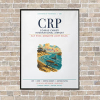 Thumbnail for Corpus Christi International Airport CRP vertical canvas print - framed - white background
