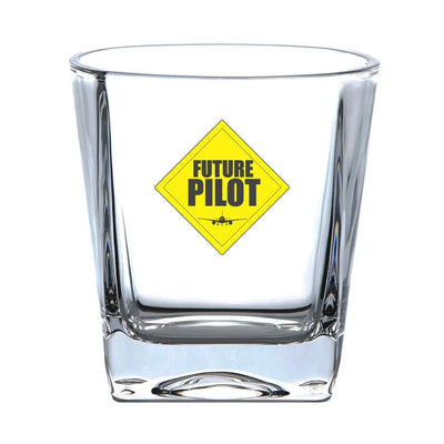 Future aviation design on whiskey glass, crystal-clear premium glassware.